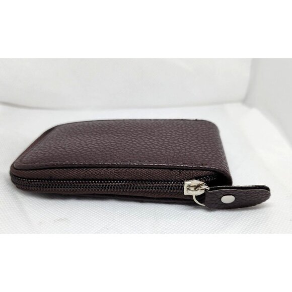 Mini Credit Card Case - Multi Card Slot Card Holder Wallet with ID Window Brown - Picture 12 of 13